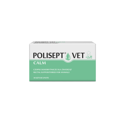 POLISEPT® VET CALM – czopki doodbytnicze łagodzące objawy stresowe i dyskomfort dla psa i kota 10 szt.