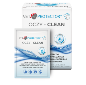 VET PROTECTOR® OCZY - CLEAN - chusteczki do oczyszczania oczu dla psa i kota 20 chusteczek